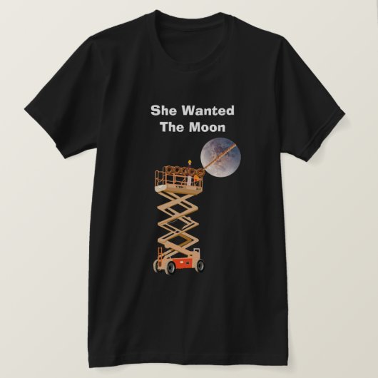 She Wanted the Moon Black T-Shirt (Design voorkant)
