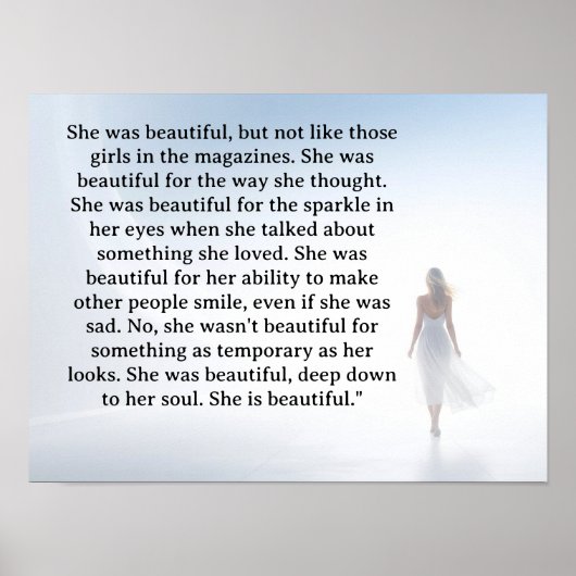 She was beautiful === F.Scott Fitzgerald  quote Poster (Voorkant)