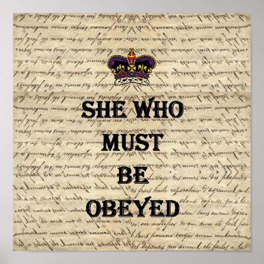 She who must be obeyed poster (Voorkant)