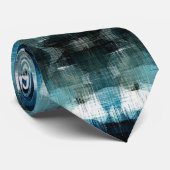 Shear Blue Western Pattern Mannen Necktie Stropdas (Opgerold)
