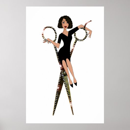 "Shear Diva" Afrikaanse Amerikaanse diva Poster (Voorkant)