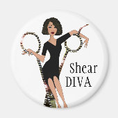 "Shear DIVA" Afro-Américain Diva Magnet (Devant)