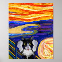 Sheba's schreeuw, Parody The Scream, Cat Art Poster