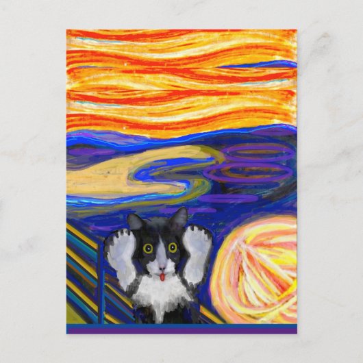 Sheba's Scream, Parody The Scream, Fine Art Briefkaart (Voorkant)