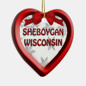 Sheboygan Wisconsin Coeur ornement de Noël (Droite)