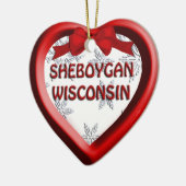 Sheboygan Wisconsin Coeur ornement de Noël (Gauche)