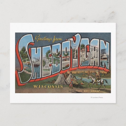Sheboygan, Wisconsin (Indiërs # 1) Briefkaart (Voorkant)