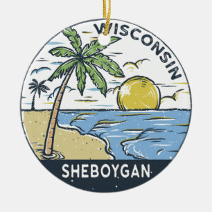 Sheboygan Wisconsin Vintage Keramisch Ornament