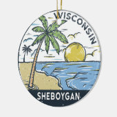 Sheboygan Wisconsin Vintage Keramisch Ornament (Links)