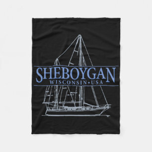 Sheboygan Wisconsin Vintage Zeilen Fleece Deken