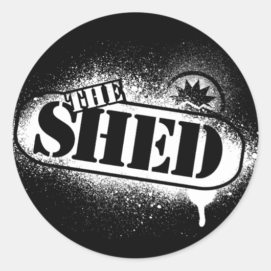 Shed sticker zwart (Voorkant)