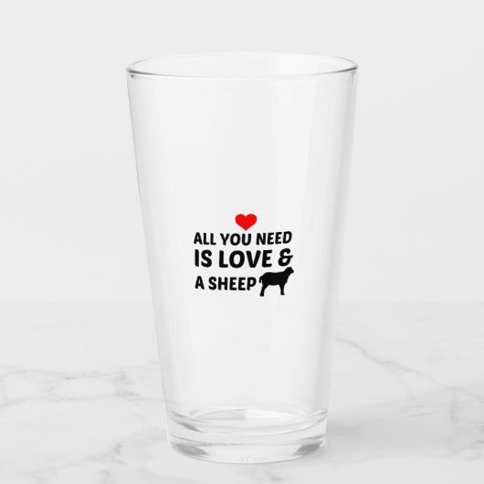 SHEEP AND LOVE GLAS (Voorkant)