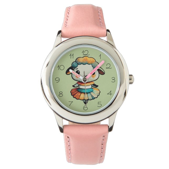 Sheep Ballerina Horloge (Voorkant)