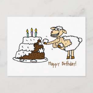 Sheep Birthday Cake Briefkaart