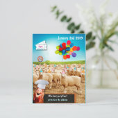 sheep birthday kaart (Staand voorkant)