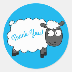 Sheep Birthday Party Cute Cartoon Ronde Sticker