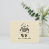 Sheep Cartoon Beige Briefkaart (Staand voorkant)