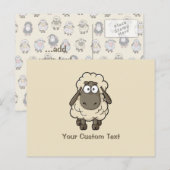 Sheep Cartoon Beige Briefkaart (Voorkant / Achterkant)