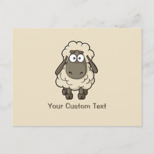 Sheep Cartoon Beige Briefkaart