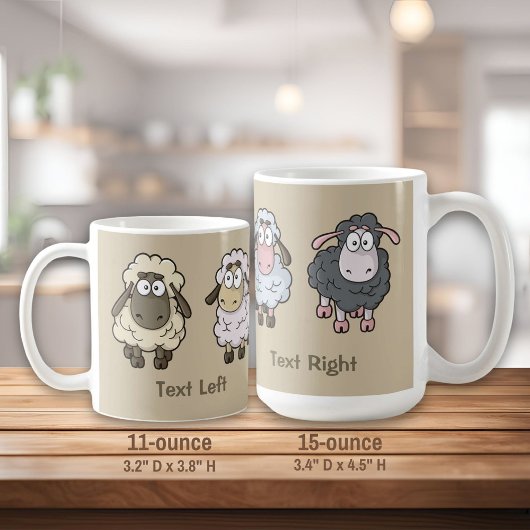 Sheep Cartoon Beige Koffiemok