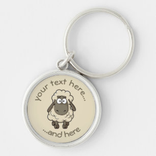Sheep Cartoon Beige Sleutelhanger