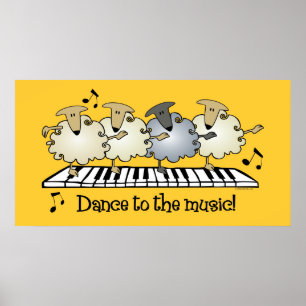 Sheep Chorus Line Print