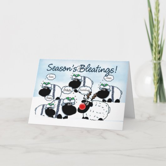 Sheep Christmas Kaart - Seaon's Bleetings (Voorkant)