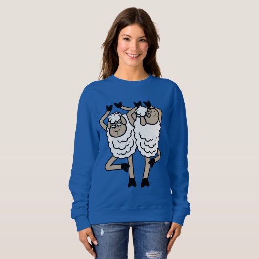 Sheep Couple Annoyed Bothered Tree Pose Yoga Bumpi Trui (Voorkant volledig)