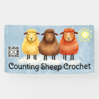 Sheep crochet knitting craft show booth display spandoek