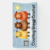 Sheep crochet knitting craft show booth display spandoek (Verticaal)