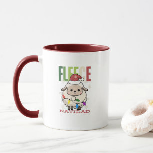 Sheep Cute Fleece Navidad Christmas Pun Mug