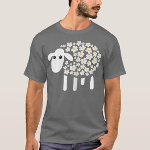 Sheep Daisy Kawaii Flowers Farmer Boerderij Animal T-shirt