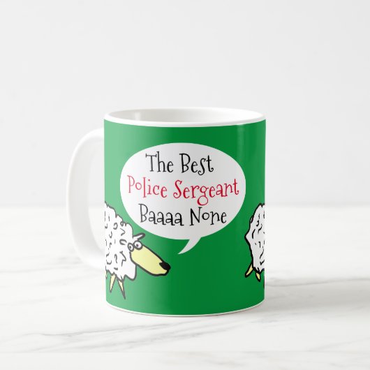 Sheep Design Best Police Sergeant Coffee Mok (Voorkant links)