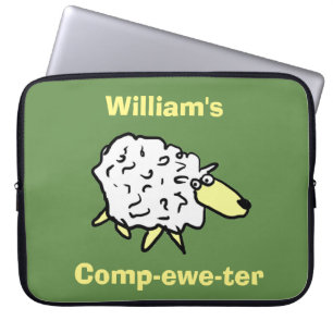 Sheep Design Comp-ewe-ter! Laptop Sleeve