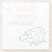 Sheep Design for a Archivist Glass Onderzetter Glazen Onderzetter (Achterkant)