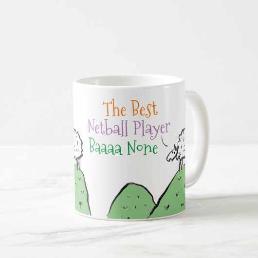 Sheep Design for a Netball Player Coffee Mok (Voorkant rechts)