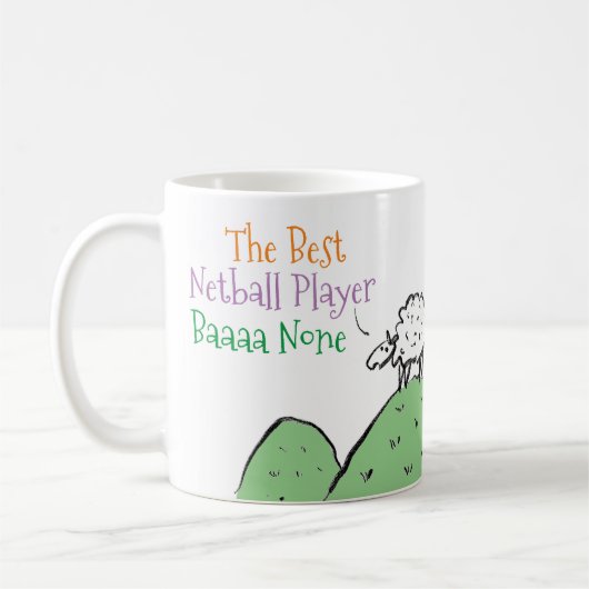 Sheep Design for a Netball Player Coffee Mok (Links)