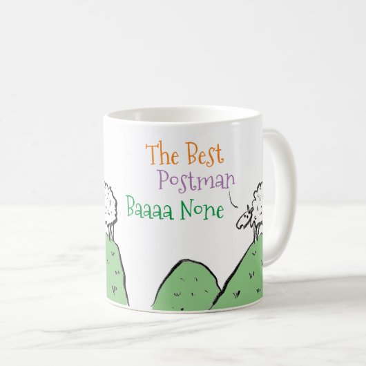 Sheep Design for a Postman Coffee Mok (Voorkant rechts)