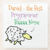 Sheep Design for a Programmer Glass Onderzetter Glazen Onderzetter (Voorkant)