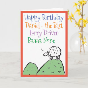 Sheep Design Happy Birthday voor een Truck Driver Kaart