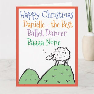 Sheep Design Happy kerstmis met een balletdanser Kaart