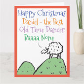 Sheep Design Happy Kerstmis met een oude danseres Kaart (Voorkant)