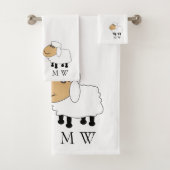 Sheep Design Monogrammed Bad Handdoek (Insitu)
