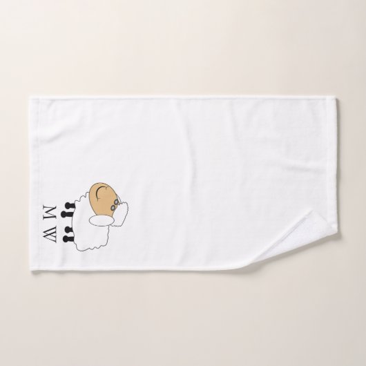 Sheep Design Monogrammed Bad Handdoek (Handdoek)