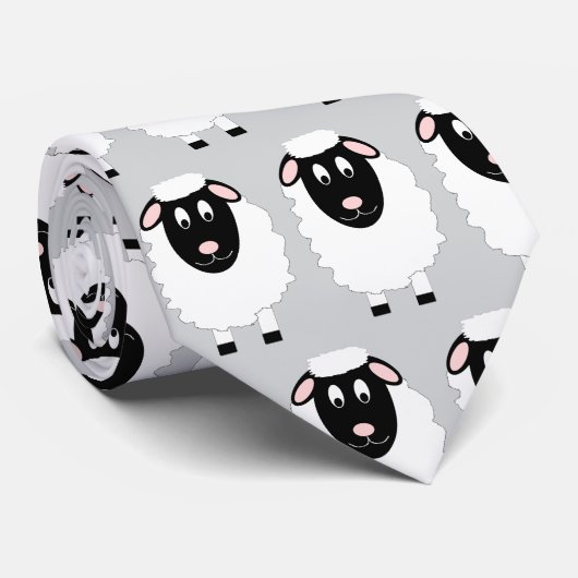 Sheep Design Stropdas (Opgerold)