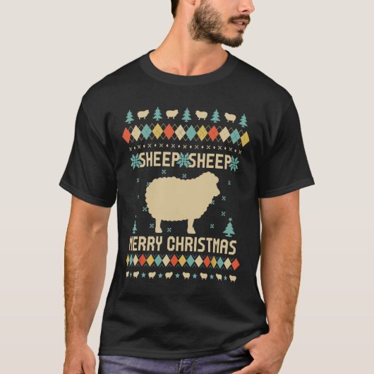 SHEEP drôle moche Sweat de Noël Vintage Rétro (Devant)