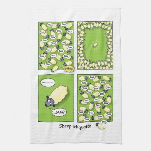 Sheep Etiquette Theedoek (Verticaal)