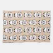 Sheep Floral Beige Kitchen Hand Towel Theedoek (Horizontaal)