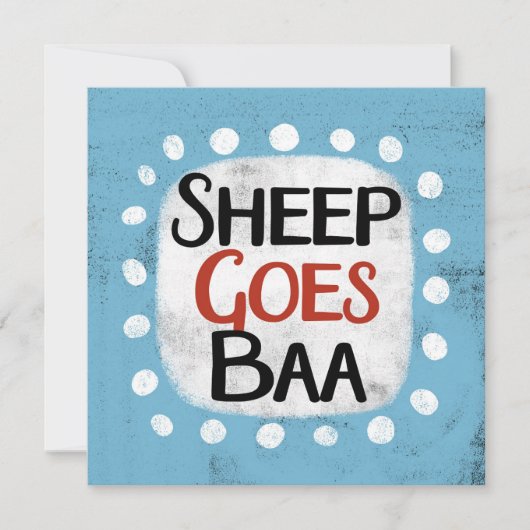 Sheep Goes Baa Carte de voeux (Devant)