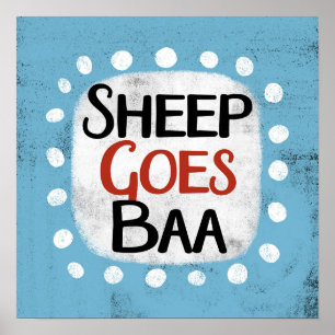 Sheep Goes Baa Poster Muurkunst